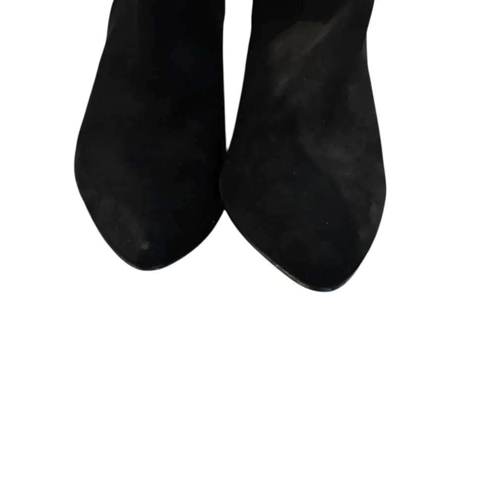 Charles By Charles David Easel Knee-High Black Velvet Pointy-Toe Wedge Boots